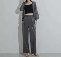 SENSE OF PLACE スラックス　ストレートパンツ　S ダークグレー
