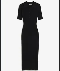 H&M リブニットワンピース ブラック 半袖