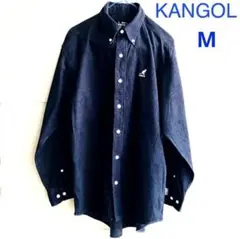 KANGOL コーデュロイシャツ　ボタンダウン　B.D.　ネイビー　紺 M