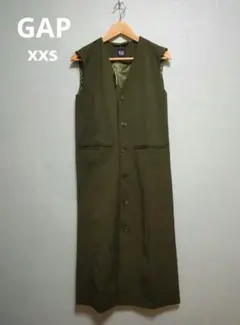 GAP　XXS　 ロングジレ　カーキ　ワンピース　トレンチのサムネイル