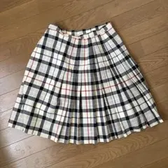 BURBERRY 風 チェック柄 巻きスカート プリーツスカート ひざ丈
