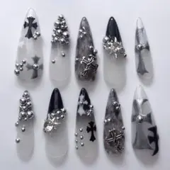 ネイルチップ シズニルック y2k 量産型 ちゅるちゅる 十字架