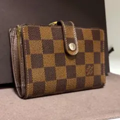 w65 ヴィエノワ ルイヴィトン がま口 二つ折り財布 ダミエ - メルカリ