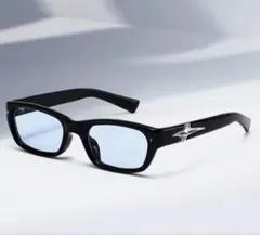 GEEK SILVER SPIKE SUNGLASSES BLUE
