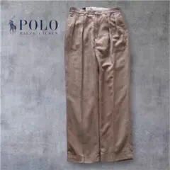 90s POLO Ralph Lauren リネン混 ツータック スラックス