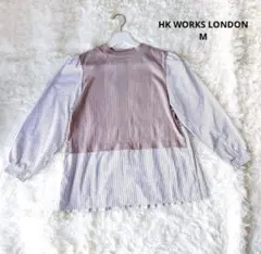 HK WORKS LONDON リブ切替 ストライプ 長袖ブラウス Mのサムネイル