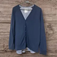 HEART MARKET ネイビー チェック カーディガン F