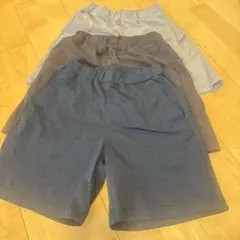 超美品UNIQLO ドライハーフパンツ 130 3枚セット