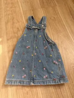 花柄刺繍デニムジャンバースカート 3歳用