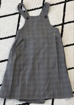 petit main ジャンバースカート グレー系チェック