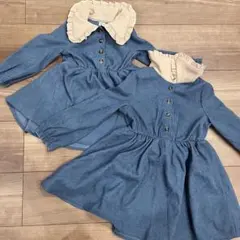 SHEIN デニムワンピース 女の子服 お揃い 80cm 90cm 100cm