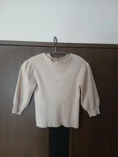 GRL ベージュ 5分袖ニット M