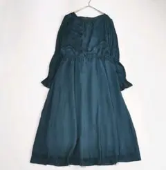 近年物✨ アンタイトル　サテンロングワンピース フレア キャンディスリーブ XL