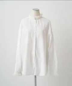 PUAL CE CIN 襟袖プリーツレースブラウス