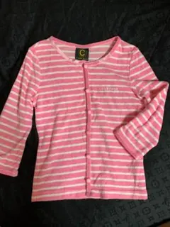 クレイサス☆CLATHAS☆カメリアマークボタン付きパイル地ボーダーアンサンブル