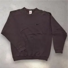 00s【NIKE】Small Swoosh クルーネックスウェットBrown M