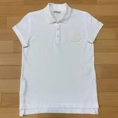 極美品〕モンクレール 刺繍ロゴ ホワイト M ポロシャツ国内正規品