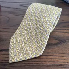 HERMES 幾何学模様 ネクタイ イエロー