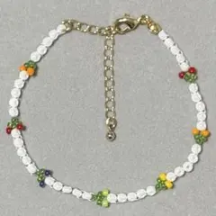 ブレスレット ハンドメイド 花 フラワー ビーズ カラフル フルーツ