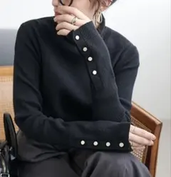 DISCOAT リブ袖口ボタンタートル　新品