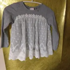 mezzopiano 　メゾピアノ　レース付き長袖カットソー120㎝