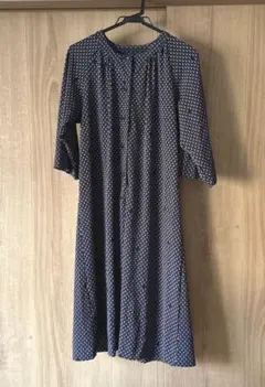 七分袖 ひざ丈ワンピース　古着　アンティーク