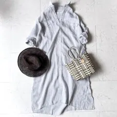 美品 ジャーナルスタンダード レリューム リネン 長袖 ロング シャツワンピース