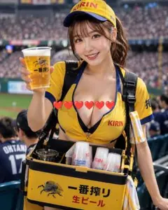 女性ポートレート写真 ビール売り子スタイル