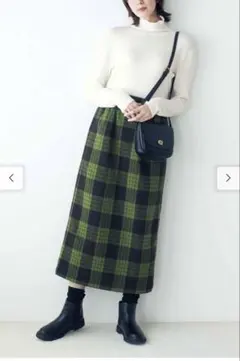 【Live in comfort】起毛チェックスカート M
