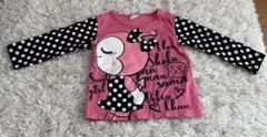 長袖Tシャツ ピンク ドット柄 女の子 90cm アンパンマン・ドキンちゃん