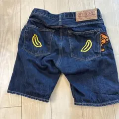 美品 アベイシングエイプ マイロ バナナ 刺繍 ワッペン デニム ショーツ Sのサムネイル