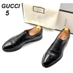 GUCCI グッチ 5 457144 ストレートチップ 黒 箱付 保存袋付のサムネイル