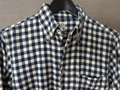 カトー KATO` ギンガムチェック ライトネルシャツ S 希少 レア ネイビー