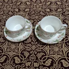 WEDGWOOD WILD STRAWBERRY デルフィー2客セット