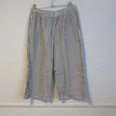 UNIQLO ストライプ イージーパンツL 春夏 美品 ベーシック
