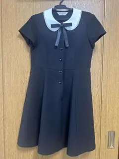 CHOPIN 黒 半袖 ワンピース ボウタイ付き