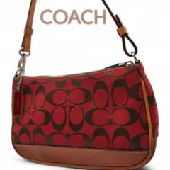 コーチ アクセサリーポーチ ワンショルダー シグネチャー 赤 6094