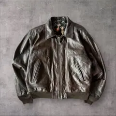 CHIPIE CUIR A-2typeレザージャケット　総柄裏地　ダークブラウン 2025年最新】CHIPIE レザージャケット・ライダースの人気アイテム