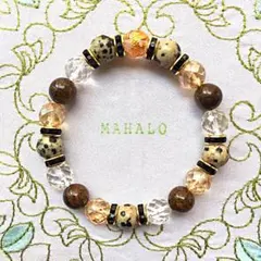 71  パワーストーンブレスレット　ドラゴン付ダルメシアンジャスパー