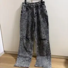 ケミカルウォッシュ ダメージデニムパンツ