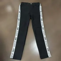 JENNI LOVE 黒のロゴテープ付きパンツ ストレッチ スパッツ 130