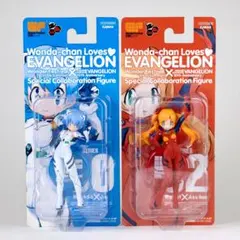 ワンダちゃんLoves エヴァンゲリオンフィギュア 綾波レイ　アスカ　未開封 ワンダちゃんLoves エヴァンゲリオンフィギュア 綾波レイ アスカ