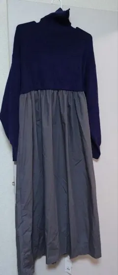 NANO univers 異素材コンビドッキングタートルワンピース