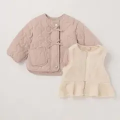 Petit main ピンク　アウター　ベスト付き　100