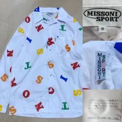 90s MISSONI SPORT パジャマ シャツ 総柄 ミッソーニ 開襟のサムネイル