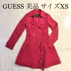 GUESS 美品 トレンチコート ピンク ホットピンク ショッキングピンク ゲスのサムネイル