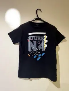 STUSSY N4 プリント Tシャツ ブラック