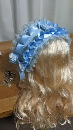 天使界隈水色リボンフリルヘッドドレス