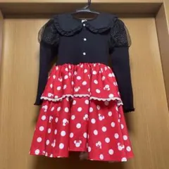 ミニーマウス ドット柄 ワンピース 110
