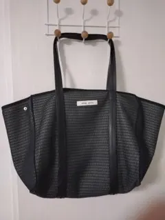 q bag paris メッシュ トートバッグ ダークグレー